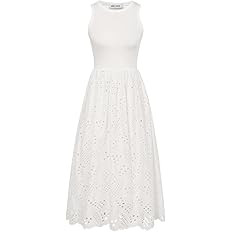 GRACE KARIN Women's Summer Sleeveless Tank Dress A Line Midi Dress Eyelet Crewneck Casual Holiday... | Amazon (US)