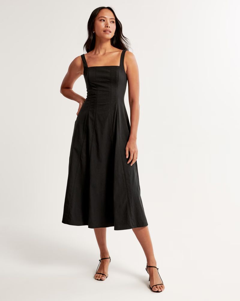 Sweetheart Stretch Cotton Midi Dress | Abercrombie & Fitch (US)