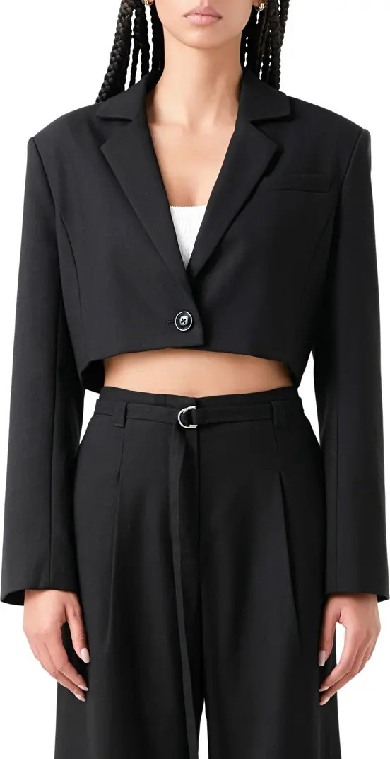 Grey Lab Oversize Crop Blazer | Nordstrom | Nordstrom