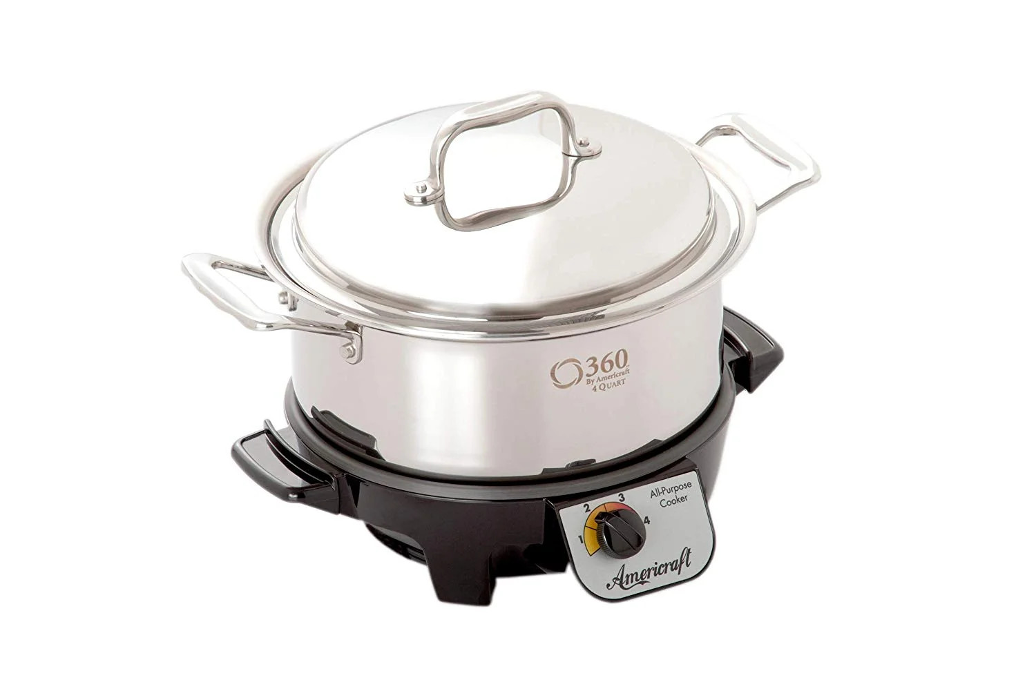 360 Cookware 4 Quart Stainless Steel Stock Pot With Cover / Slow Cooker | Walmart (US)
