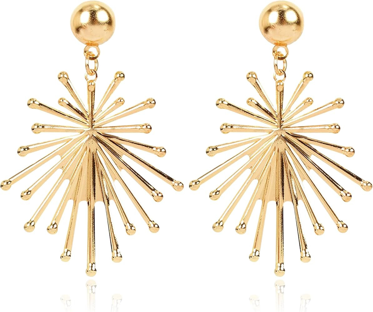Gold Star Earrings Star Celestial Earrings Flower Earrings Heart Dangle Statement Earrings for wo... | Amazon (US)