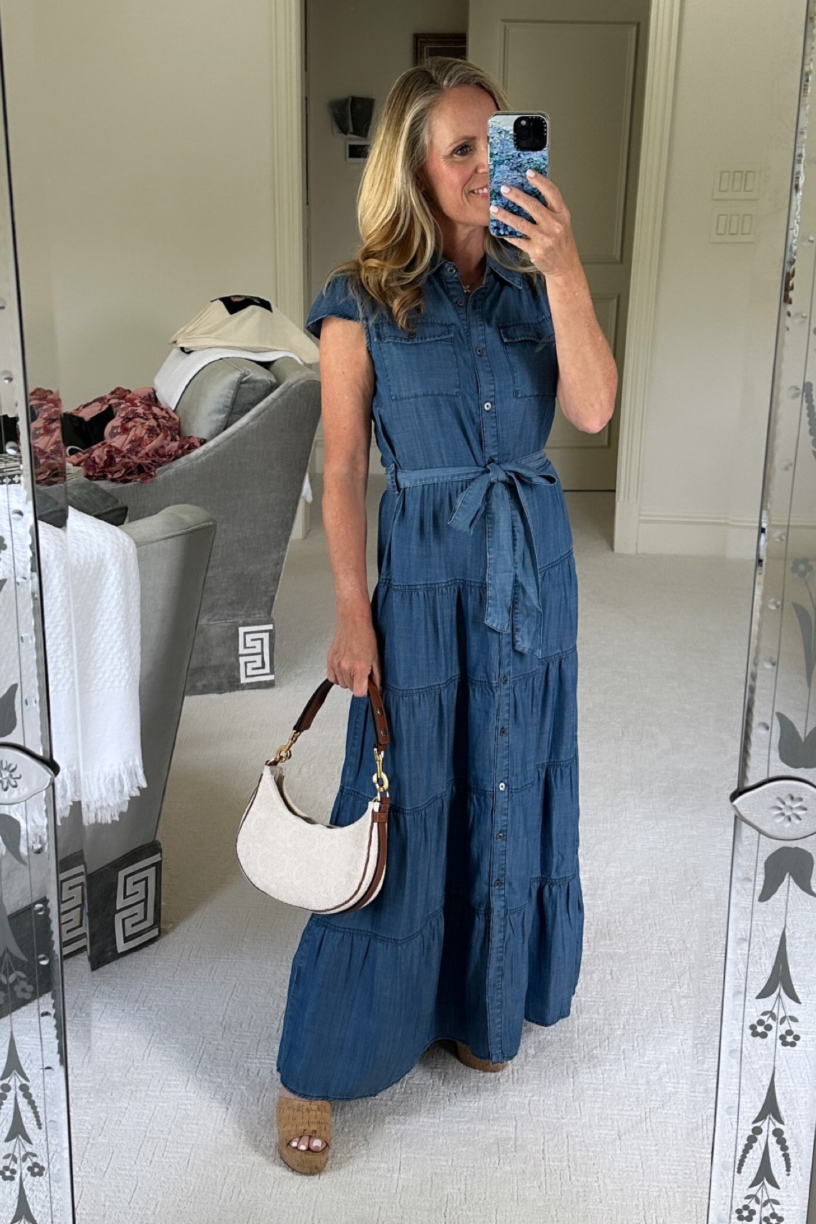 Sale alert 
Chambray maxi dress great fall staple perfect for spring too 
Under $50
Fits tts

#LTKOver40 #LTKSaleAlert #LTKStyleTip