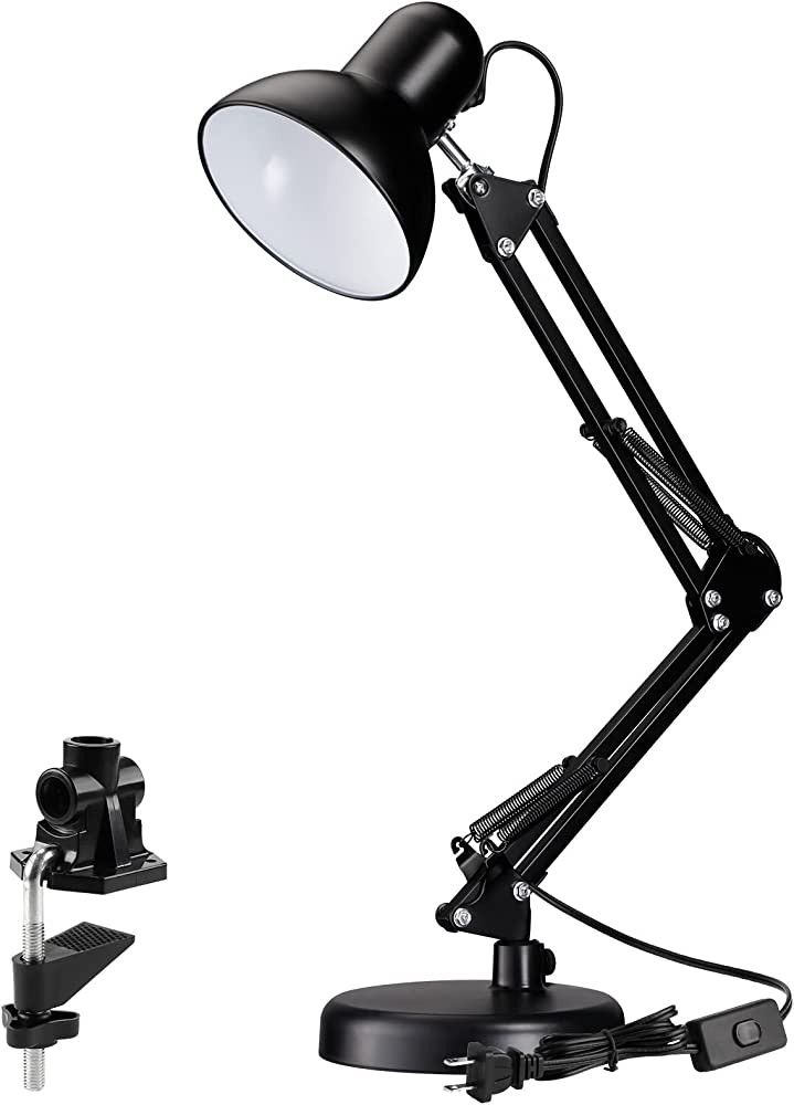 TORCHSTAR Metal Desk Lamp, Swing Arm Desk Lamps, Architect Desk Lamp with Clamp, Adjustable Goose... | Amazon (US)