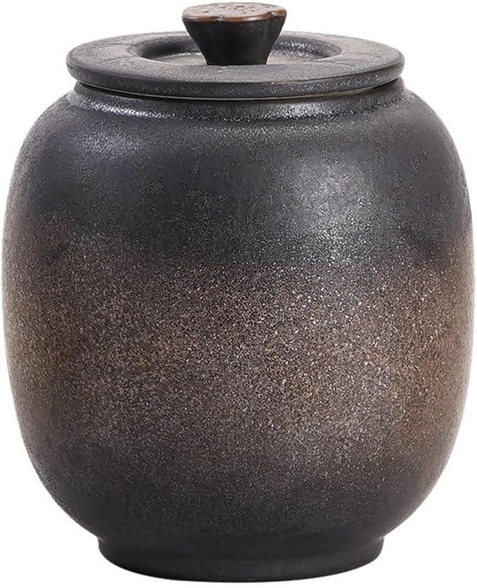 Gilded Glaze Ceramic Tea Container with Lid Large Multi-Functional Jar for Sugar Grain Desktop Or... | Amazon (US)