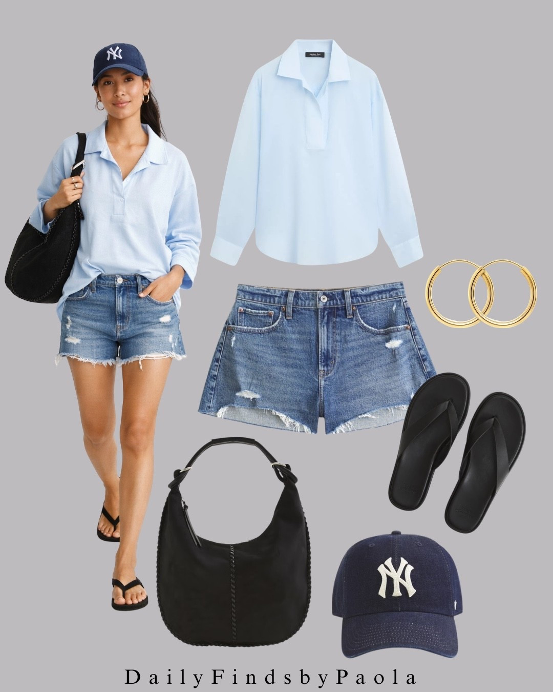 Easy summer outfit you can wear on repeat 🤍 This relaxed blue top + denim shorts combo is the perfect everyday look—comfortable, flattering, and effortlessly put together. Styled with simple black accessories for that clean, minimal vibe.

#LTKSeasonal #LTKU #LTKootd