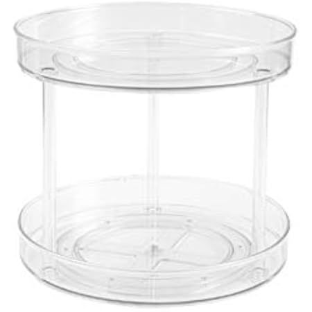 Lazy Susan Turnable Cabinet Organizer, Multifunctional 2 Tier 360 Rotating Clear Cabinet Organizer L | Amazon (US)