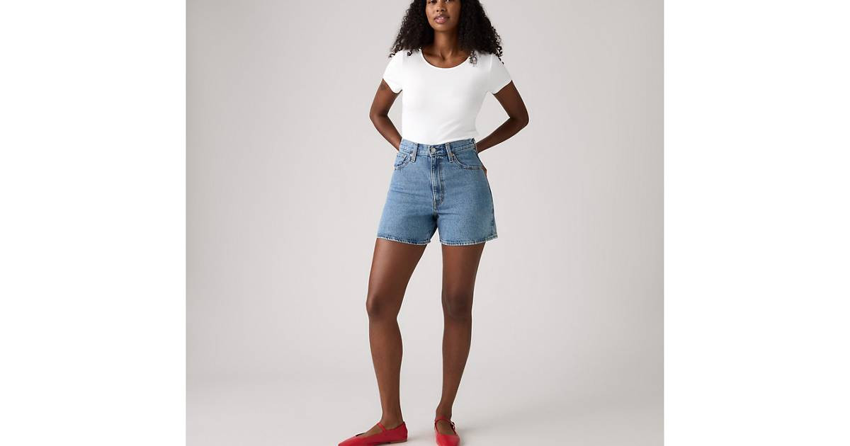 High Rise Cinch Mid-thigh Women's Shorts - Medium Wash | Levi's® US | Levi's US