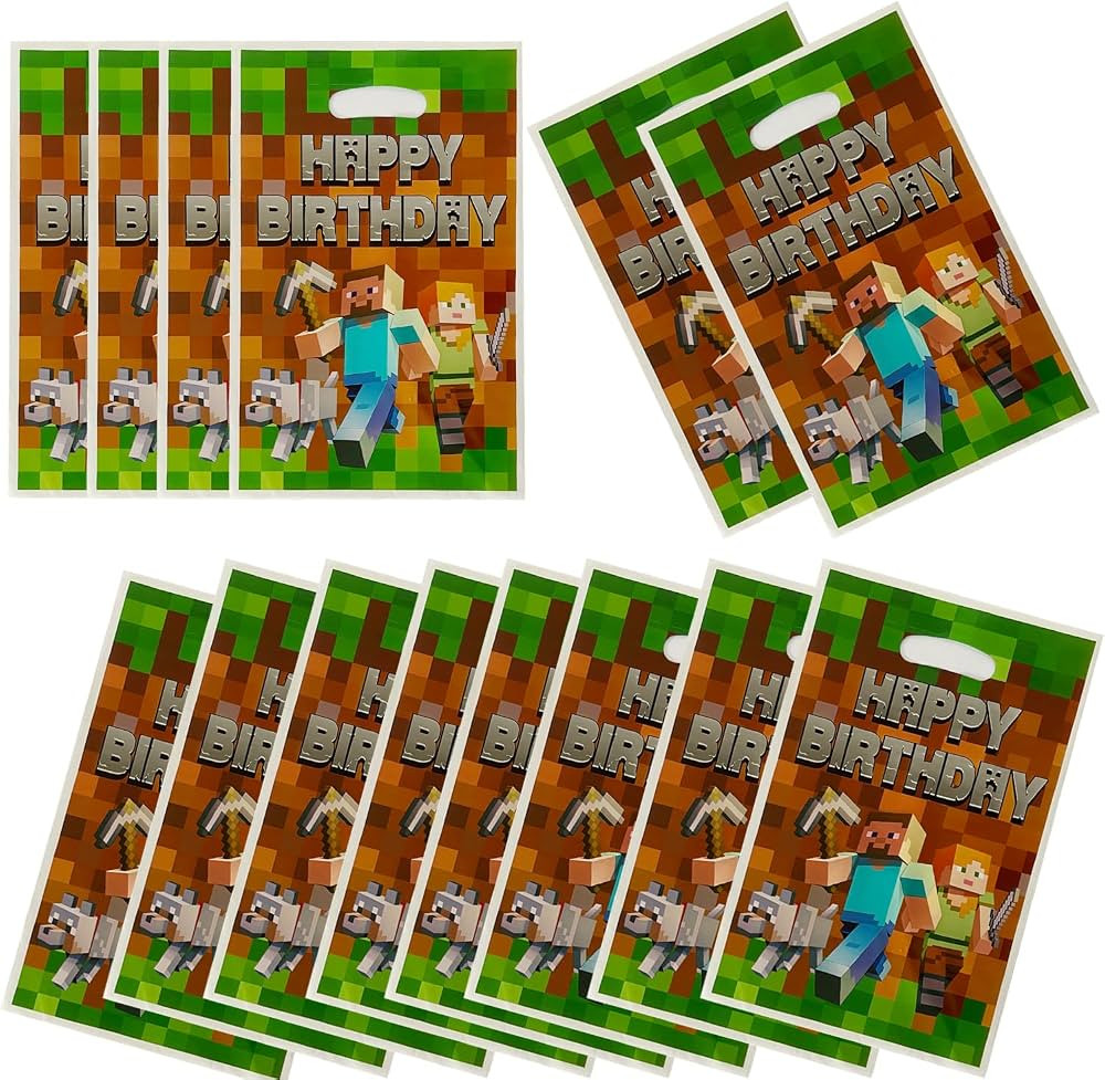 30 Packs pixel Party Gift Bags,Gift Bags Party Supplies for Kids Cute marioo Themed Party, Birthd... | Amazon (US)