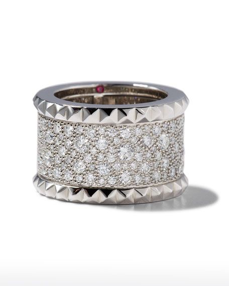 ROBERTO COIN ROCK & DIAMONDS 18K White Gold Ring, Size 6.5 | Neiman Marcus