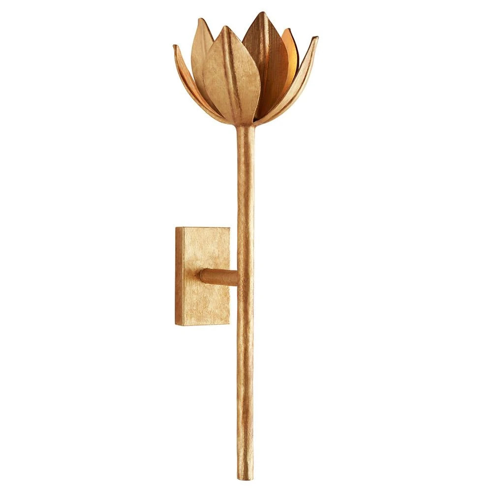 Visual Comfort Alberto Regency Antique Gold Leaf Sconce - Medium | Kathy Kuo Home