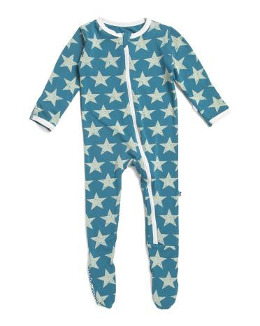 Infants Vintage Star Printed Front Zip Coverall | TJ Maxx