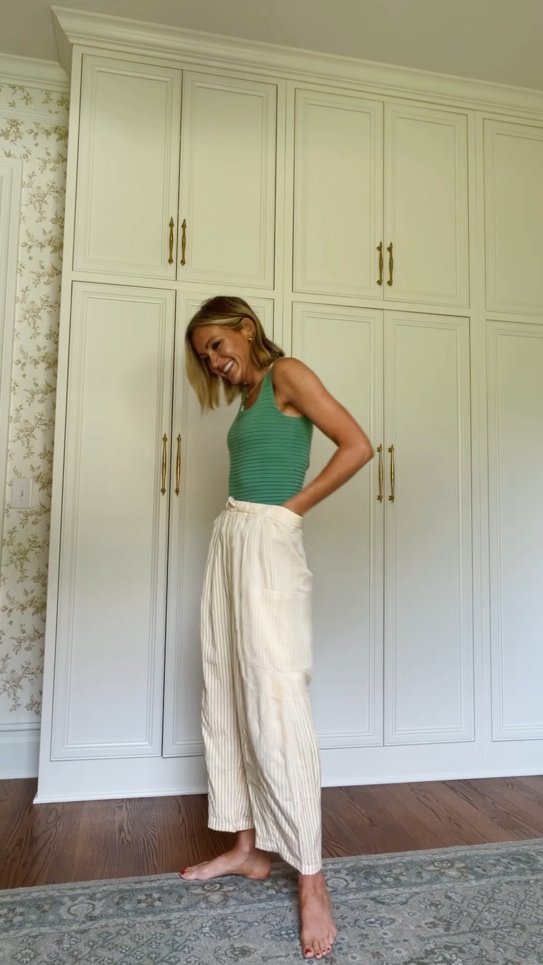 Small in pants and tank