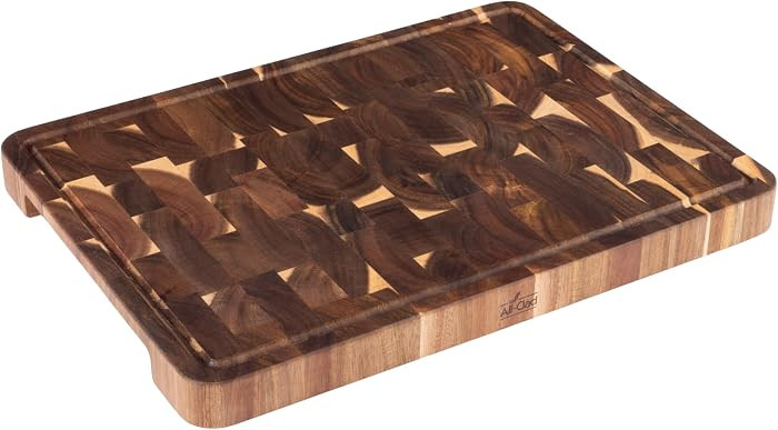 All-Clad End-Grain Acacia Wood Cutting Board with Juice Groove, 19 x 14 | Amazon (US)