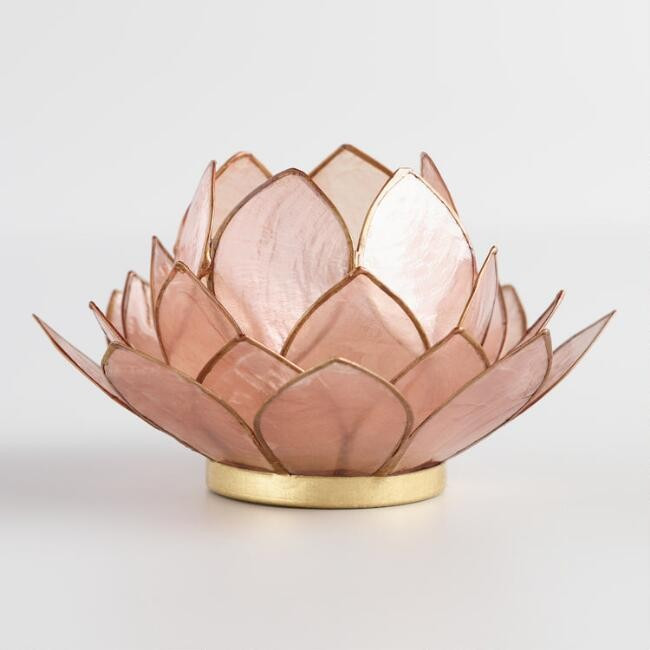 Blush Lotus Capiz Tealight Candleholder | World Market