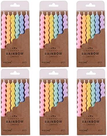 PHD CAKE 36-Count Rainbow Spiral Birthday Candles with Holders, Party Candles, Cake Candles | Amazon (US)