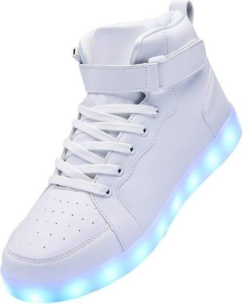 PYYIQI Led Light Up Shoes for Kids High Top Sneakers for Boys Girls Hip-Hop Dancing Shoes for Hal... | Amazon (US)