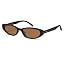 SOJOS Trendy Small Thin Y2k Cat Eye Polarized Sunglasses Womens Mens, 80s 90s Retro Oval Sunnies ... | Amazon (US)