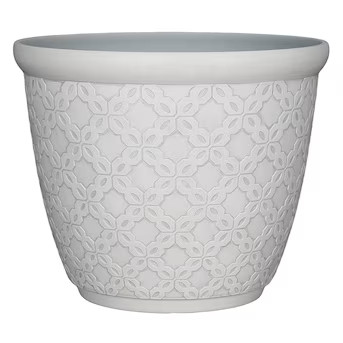 allen + roth 18.7-in W Large White Resin Contemporary/Modern Indoor/Outdoor Planter with Drainage... | Lowe's