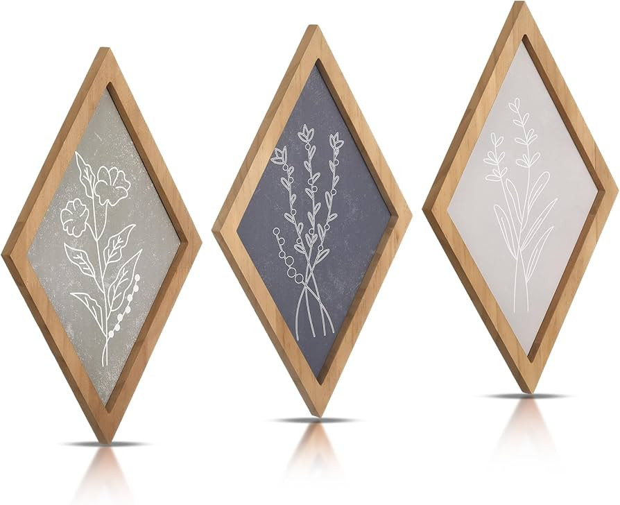 Yerliker 3 Pcs Botanical Wall Prints Wall Decor Set Boho Vintage Wall Art Plant Framed Wall Print... | Amazon (US)