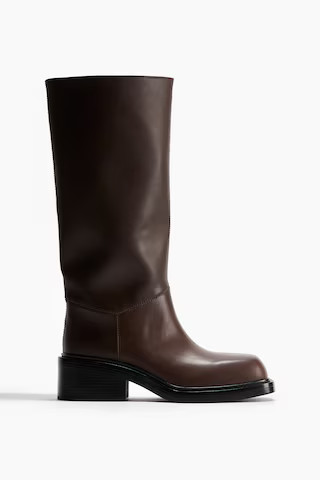 H & M - Stiefel mit Blockabsatz - Braun - Damen | H&M (DE, AT, CH, NL, FI)