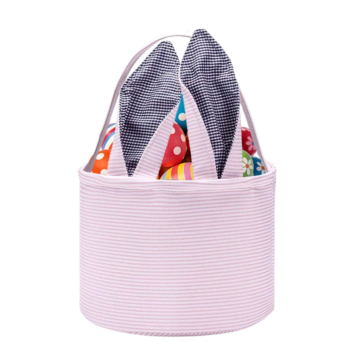 Easter Basket Cute Bunny Basket With Ears Handle Large Egg Hunt Basket Fabric Rabbit Bucket Gifts... | Walmart (US)