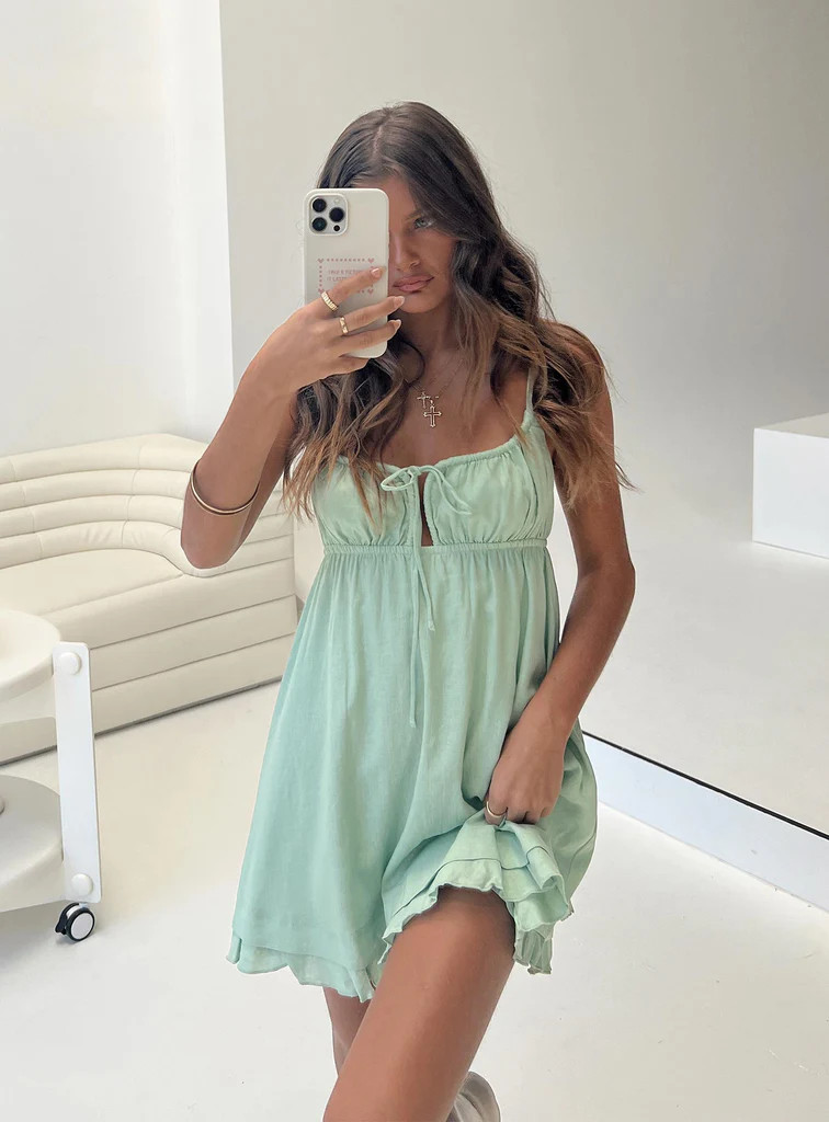 Empress Of Love Mini Dress Sage | Princess Polly AU
