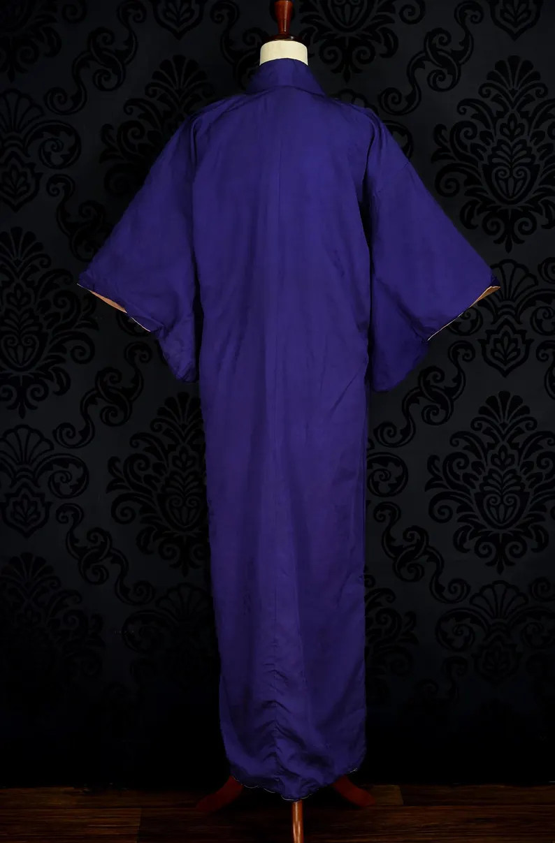 Vintage Women's Purple Floral Komon Kimono - Etsy | Etsy (US)
