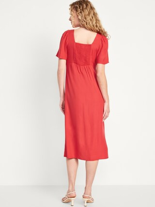 Waist-Defined Midi Dress | Old Navy (CA)