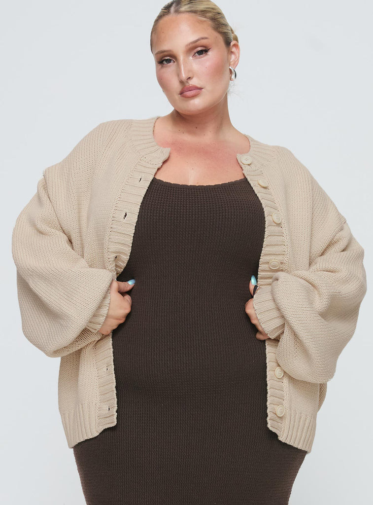 Edern Cardigan Cream Curve | Princess Polly US