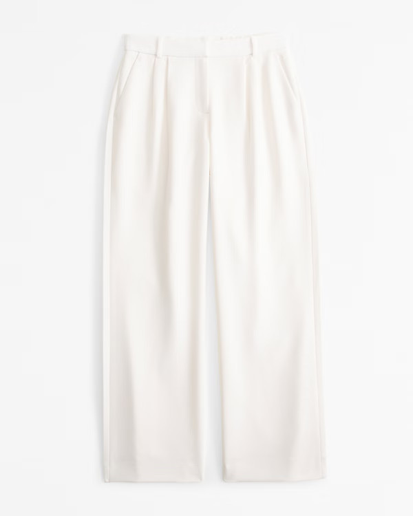 Curve Love A&F Sloane Low Rise Tailored Wide Leg Pant | Abercrombie & Fitch (US)