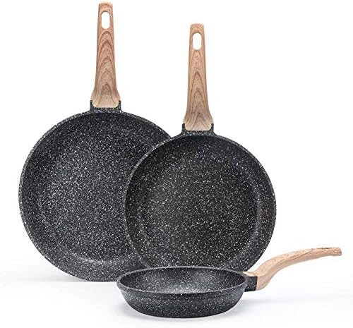 Carote Nonstick Cookware Set Frying Pan Set/Fry Pan Set/,3-Piece,8-Inch 9.5-Inch and 12-Inch,Blac... | Amazon (US)