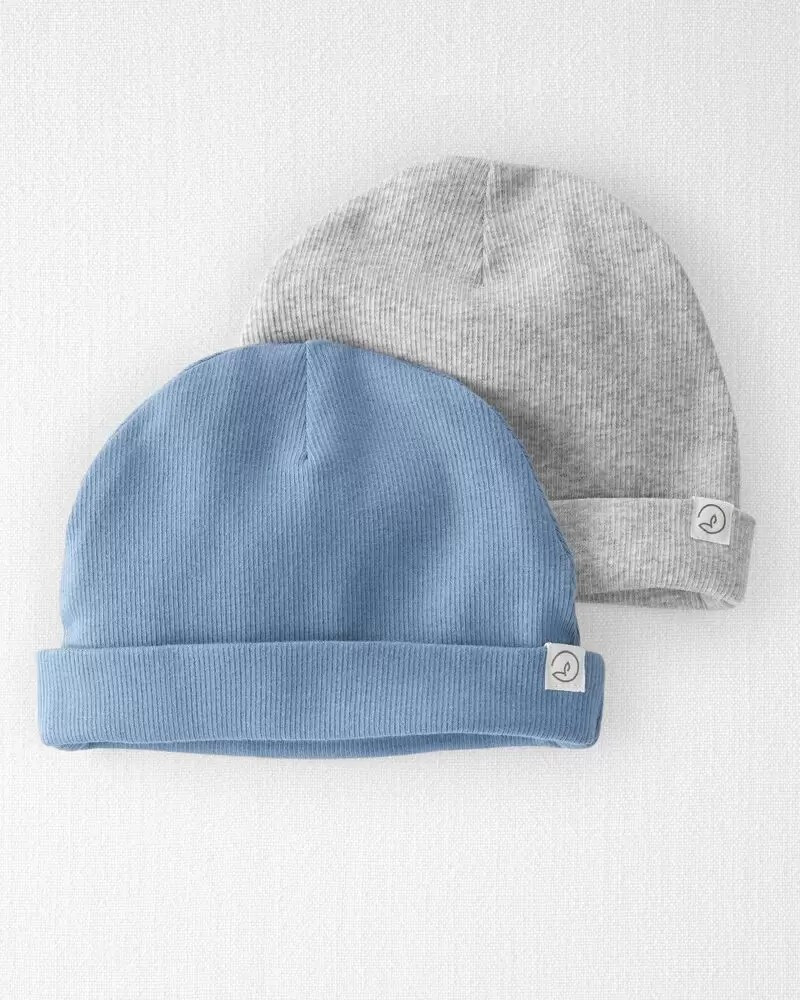 2-Pack Organic Cotton Rib Caps | Carter's