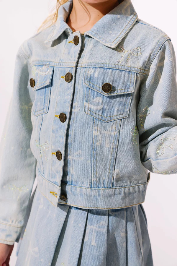 Sparkle Bows Denim Jacket | Lola + The Boys