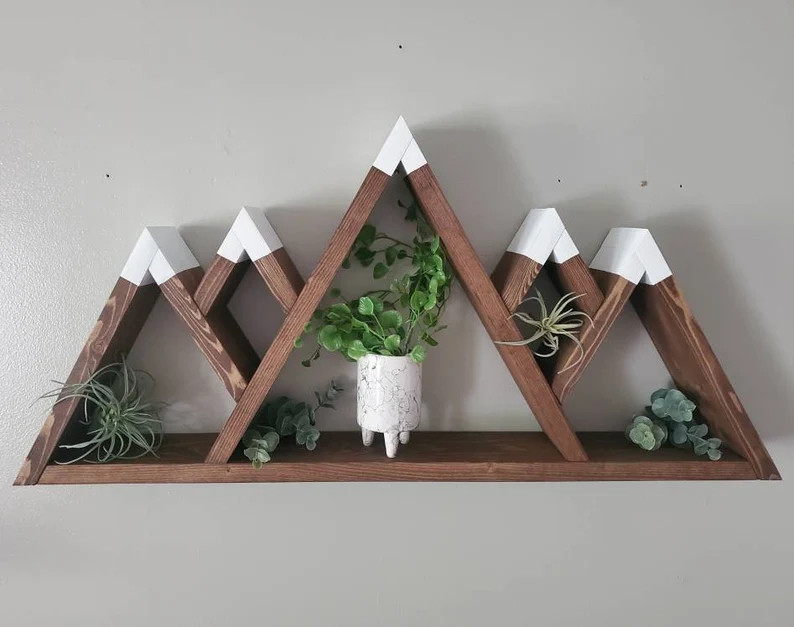 Wood Mountain Wall Art Mountain Shelves Rustic Wall Hanging | Etsy | Etsy (US)
