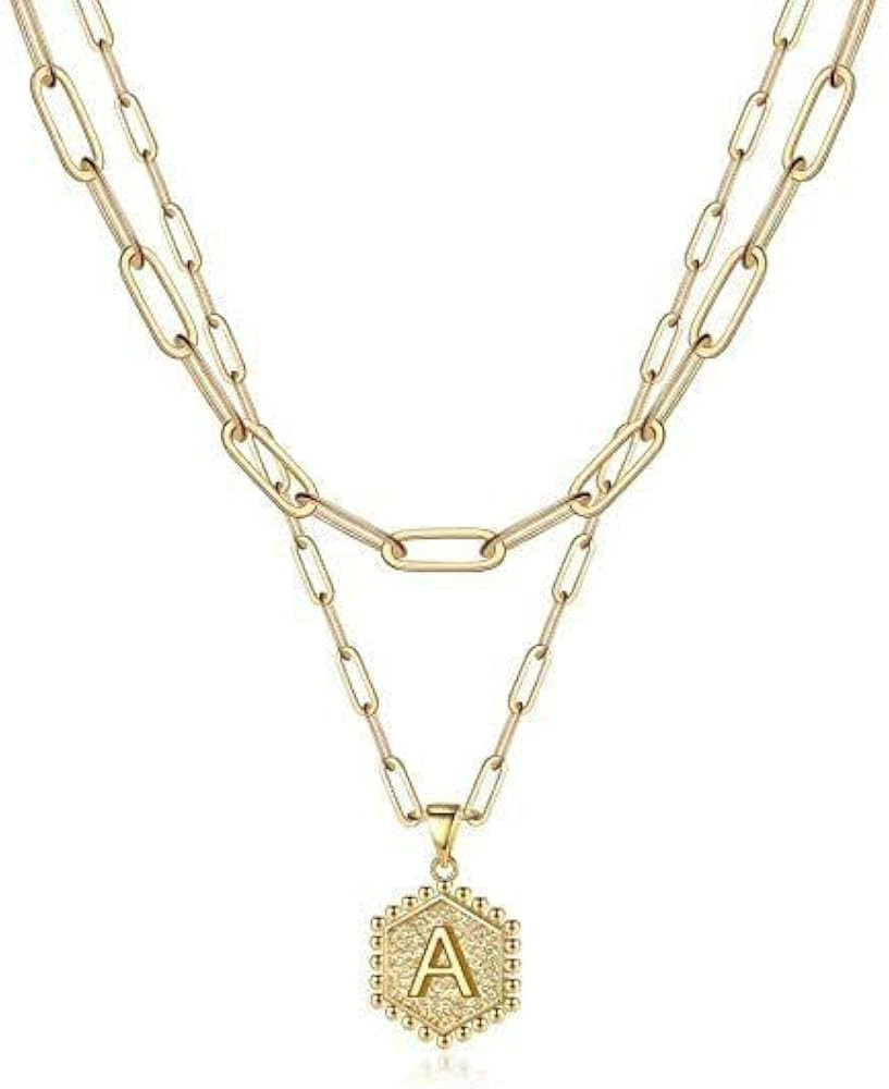 ONLYJUMP Dainty Gold Necklace for Women 14K Gold Over Layering Necklaces Paperclip Link Chain Nec... | Amazon (US)