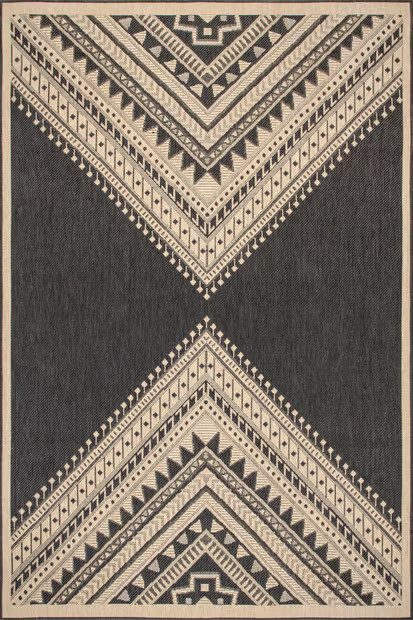 Charcoal Aztec Prism Indoor/Outdoor 2' x 3' Area Rug | Rugs USA