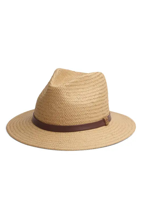 rag & bone Packable Straw Fedora in Light Brown at Nordstrom, Size Medium | Nordstrom