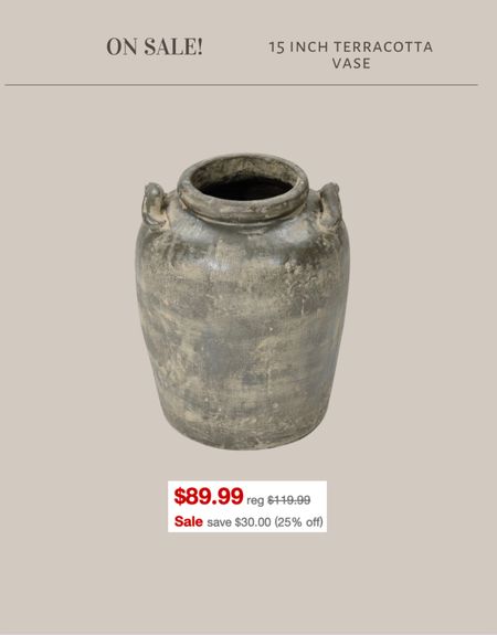 On sale! This huge terracotta vase! 

#LTKSaleAlert #LTKHome #LTKFindsUnder100