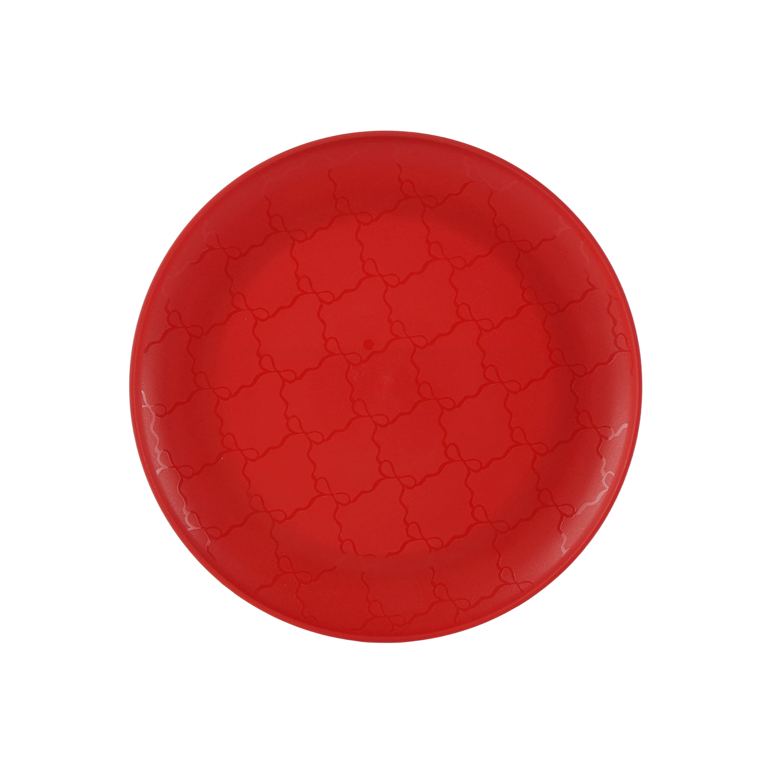 Mainstays 10.5 inch Round Plastic Etched Bow Plate, Red - Walmart.com | Walmart (US)