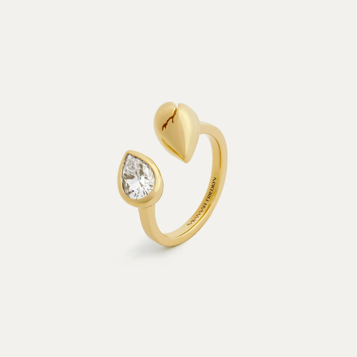 Broken Pear Ring with Diamond | Savannah Friedkin