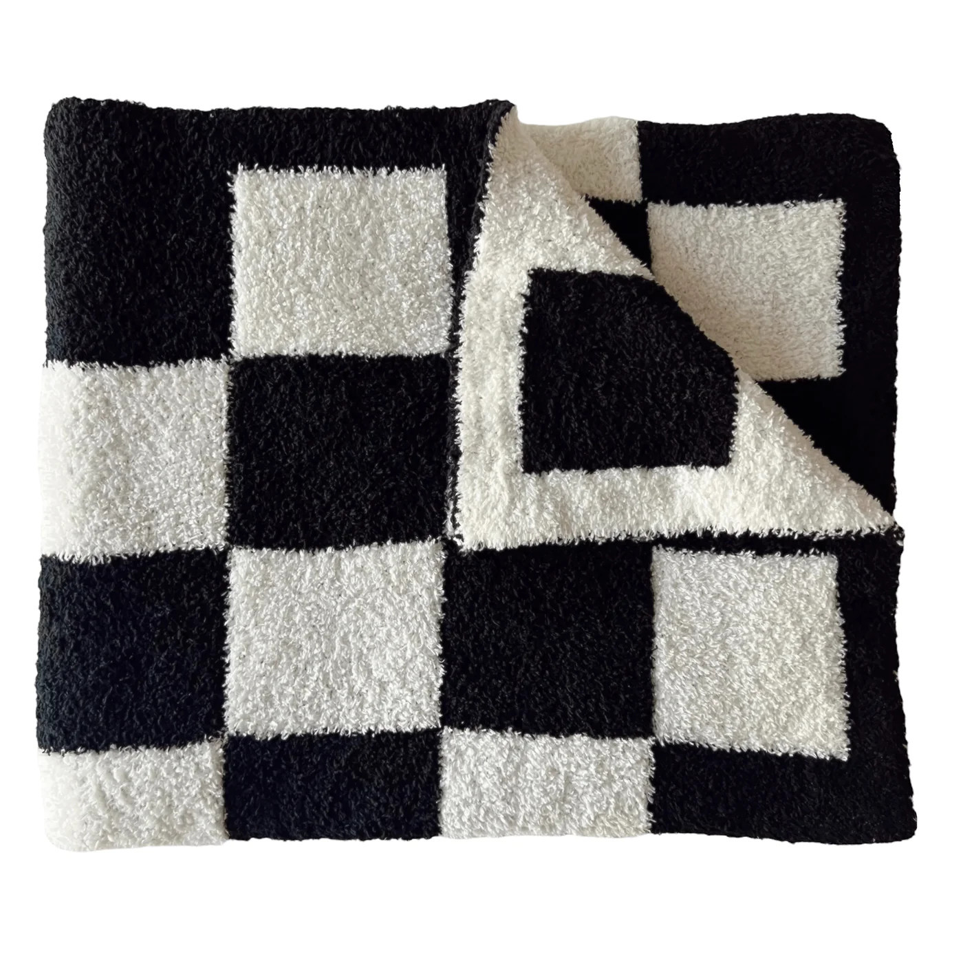 Phufy™ Bliss Checker Blanket, Black | SpearmintLOVE