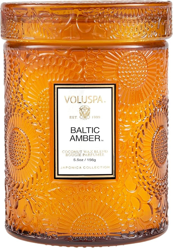 Voluspa Baltic Amber, Small Candle Jar, 5.5 oz, 50 Hour Burn Time, All Natural Wicks and Coconut ... | Amazon (US)