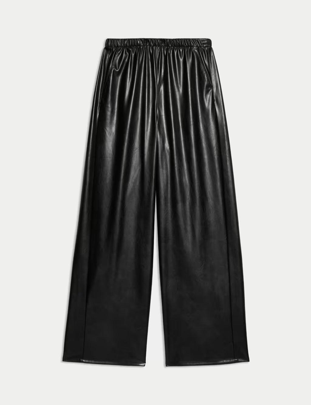 Leather Look Wide Leg Trousers | Marks & Spencer (UK)