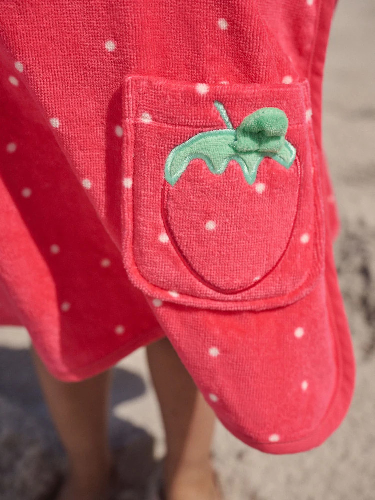 Buy Red Strawberry Towelling Poncho (9mths-10yrs) from Next USA | Next US