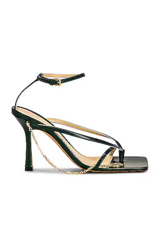 Bottega Veneta Stretch Ankle Strap Sandals in Inkwell | FWRD | FWRD 