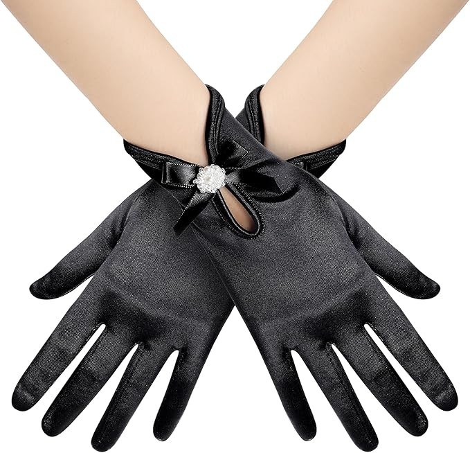 BABEYOND Satin Gloves for Women - Short Prom Gloves Wrist Tea Party Evening Elegant Accessories W... | Amazon (US)