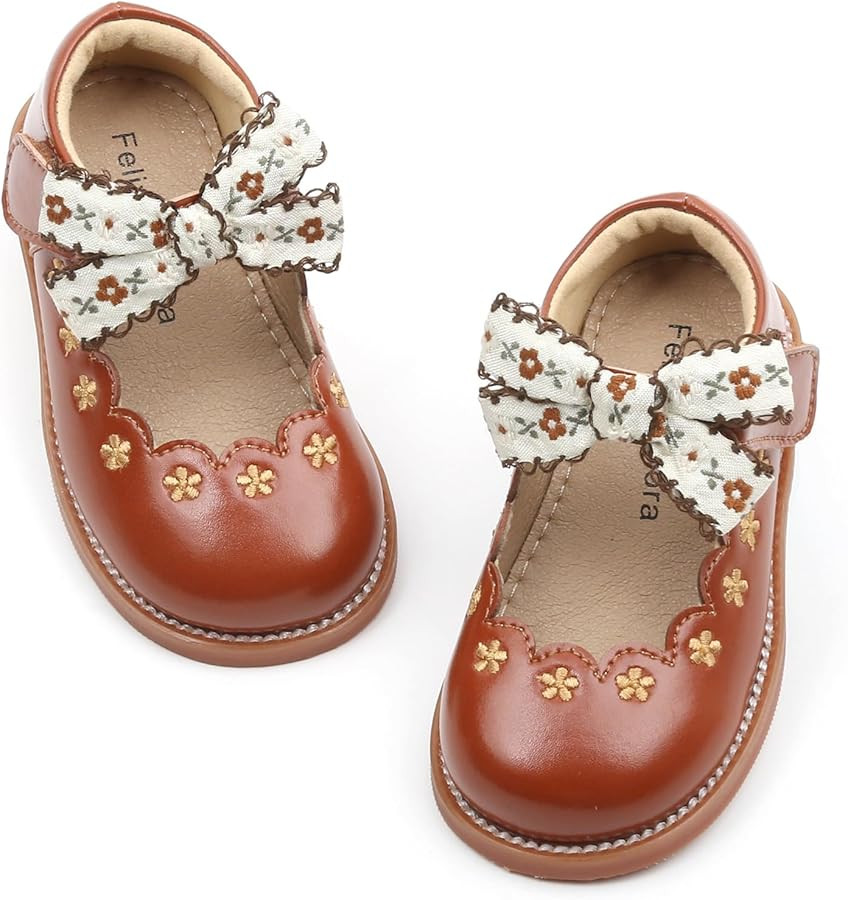 Felix & Flora Toddler Little Girl Mary Jane Dress Shoes - Ballet Flats for Girl Party School Shoe... | Amazon (US)