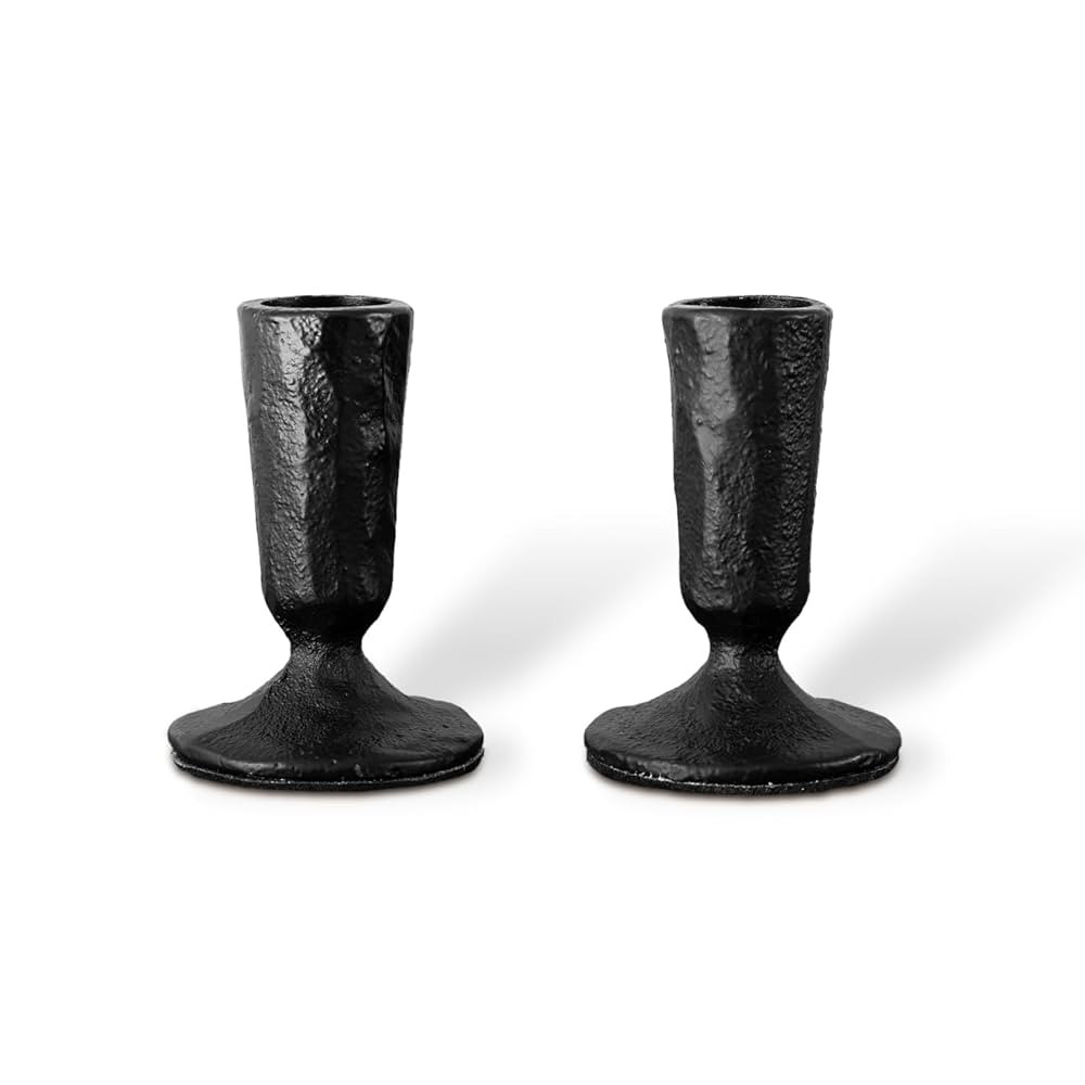Candle Sticks Holder Decor, Set of 2 Vintage Black Candle Holders, Modern Decorative Tapered Cand... | Amazon (US)