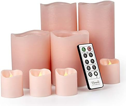Amazon.com: Furora LIGHTING LED Flameless Candles with Remote Control, Pink in Set of 8, Real Wax... | Amazon (US)