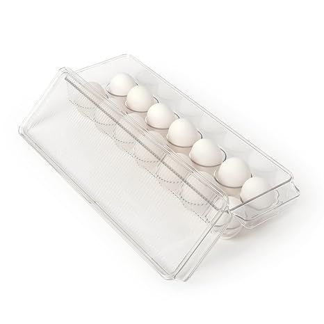 Totally Kitchen Plastic Egg Holder, BPA Free Fridge Organizer with Lid & Handles, Refrigerator St... | Amazon (US)